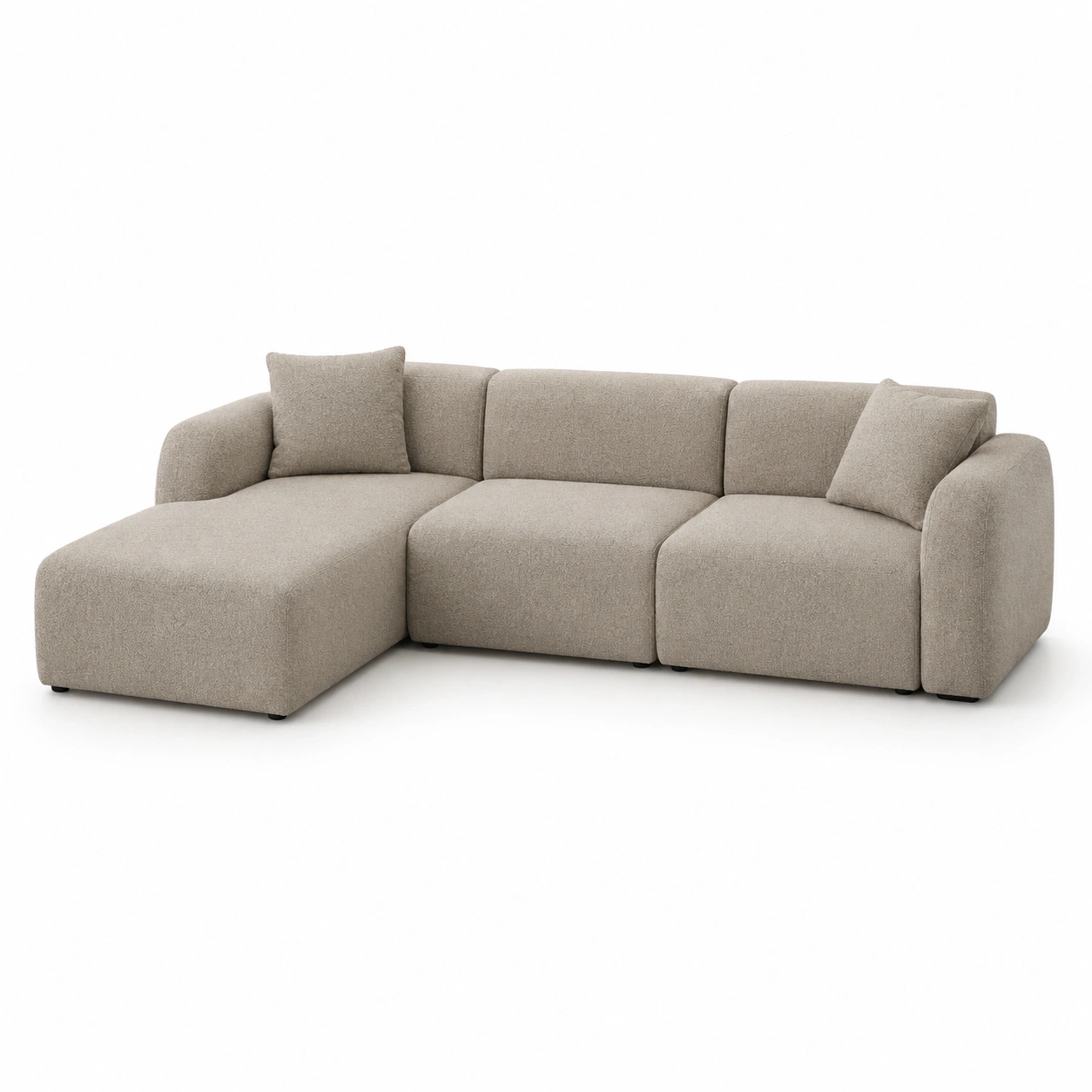 Modulares Ecksofa Bouclu-Beige-LuxeSelvia